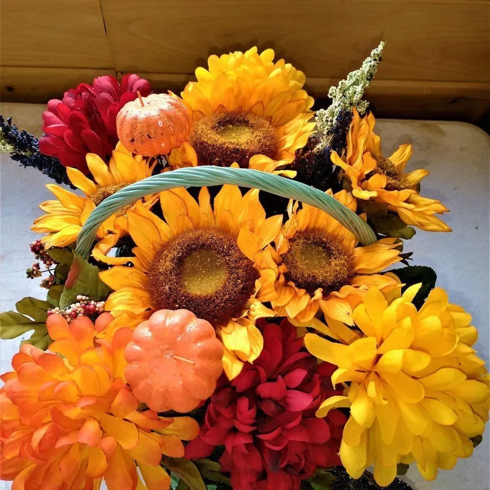 Hand Crafted Floral Centerpiece Fall Decoration Flower Table Arrangement